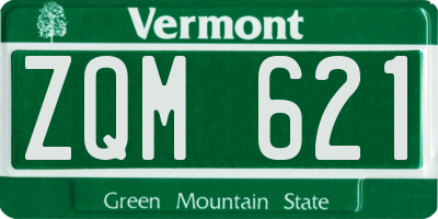 VT license plate ZQM621