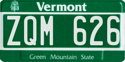 VT license plate ZQM626