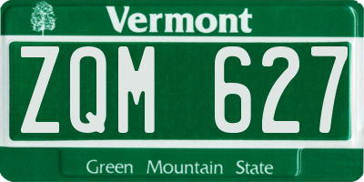 VT license plate ZQM627