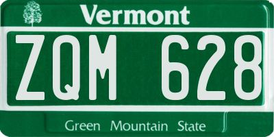 VT license plate ZQM628