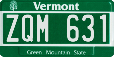 VT license plate ZQM631