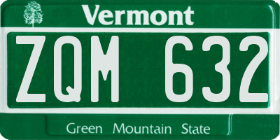 VT license plate ZQM632