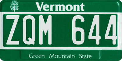 VT license plate ZQM644