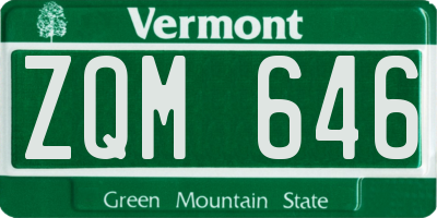 VT license plate ZQM646