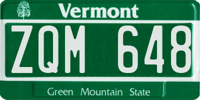 VT license plate ZQM648