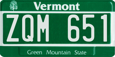 VT license plate ZQM651