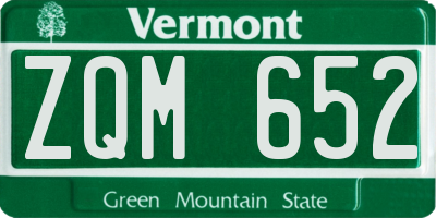 VT license plate ZQM652