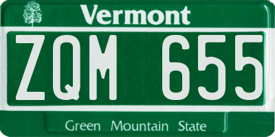 VT license plate ZQM655