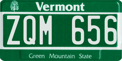 VT license plate ZQM656