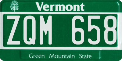 VT license plate ZQM658
