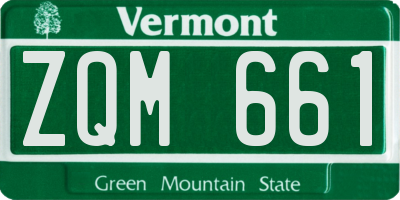 VT license plate ZQM661