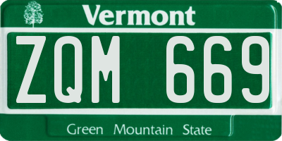VT license plate ZQM669
