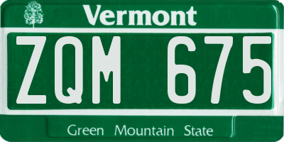 VT license plate ZQM675