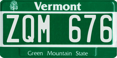 VT license plate ZQM676