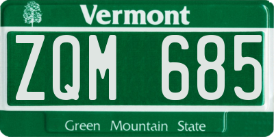 VT license plate ZQM685