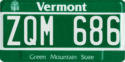VT license plate ZQM686
