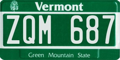VT license plate ZQM687