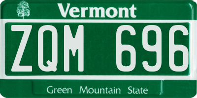 VT license plate ZQM696