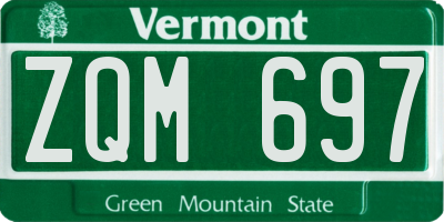 VT license plate ZQM697