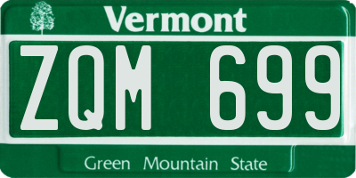 VT license plate ZQM699