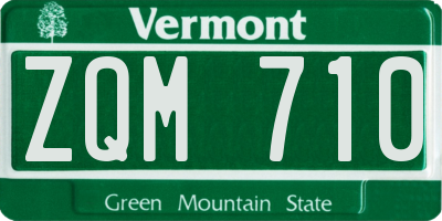 VT license plate ZQM710