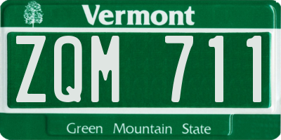 VT license plate ZQM711