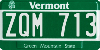 VT license plate ZQM713