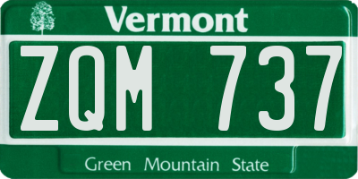 VT license plate ZQM737