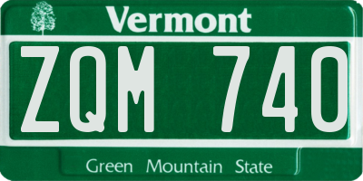 VT license plate ZQM740