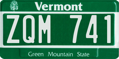 VT license plate ZQM741