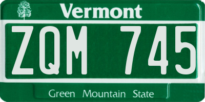 VT license plate ZQM745