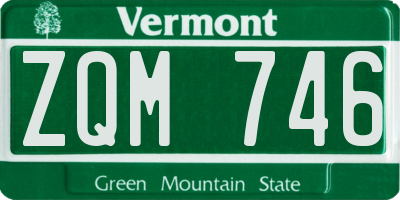 VT license plate ZQM746