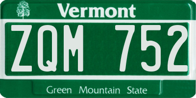 VT license plate ZQM752