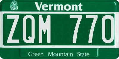 VT license plate ZQM770
