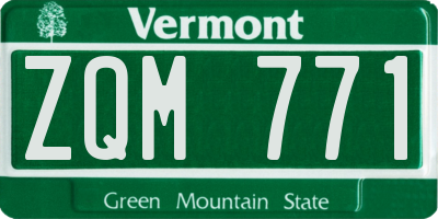 VT license plate ZQM771