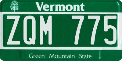 VT license plate ZQM775