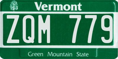 VT license plate ZQM779