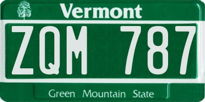 VT license plate ZQM787