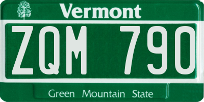 VT license plate ZQM790
