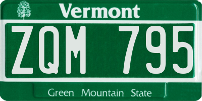 VT license plate ZQM795