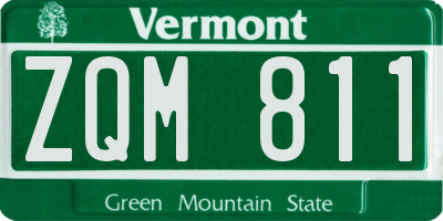 VT license plate ZQM811