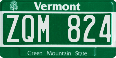 VT license plate ZQM824