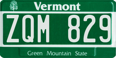 VT license plate ZQM829