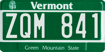 VT license plate ZQM841