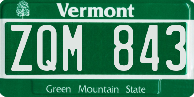 VT license plate ZQM843