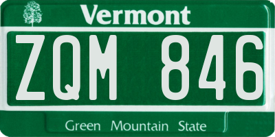 VT license plate ZQM846