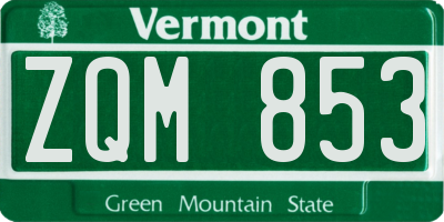 VT license plate ZQM853