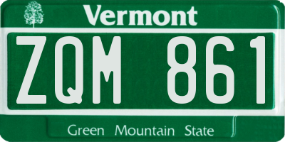 VT license plate ZQM861
