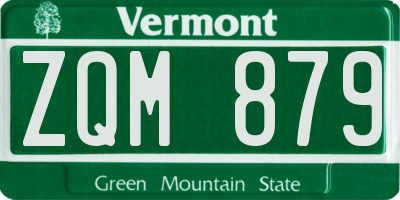 VT license plate ZQM879