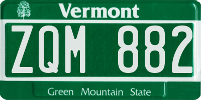 VT license plate ZQM882